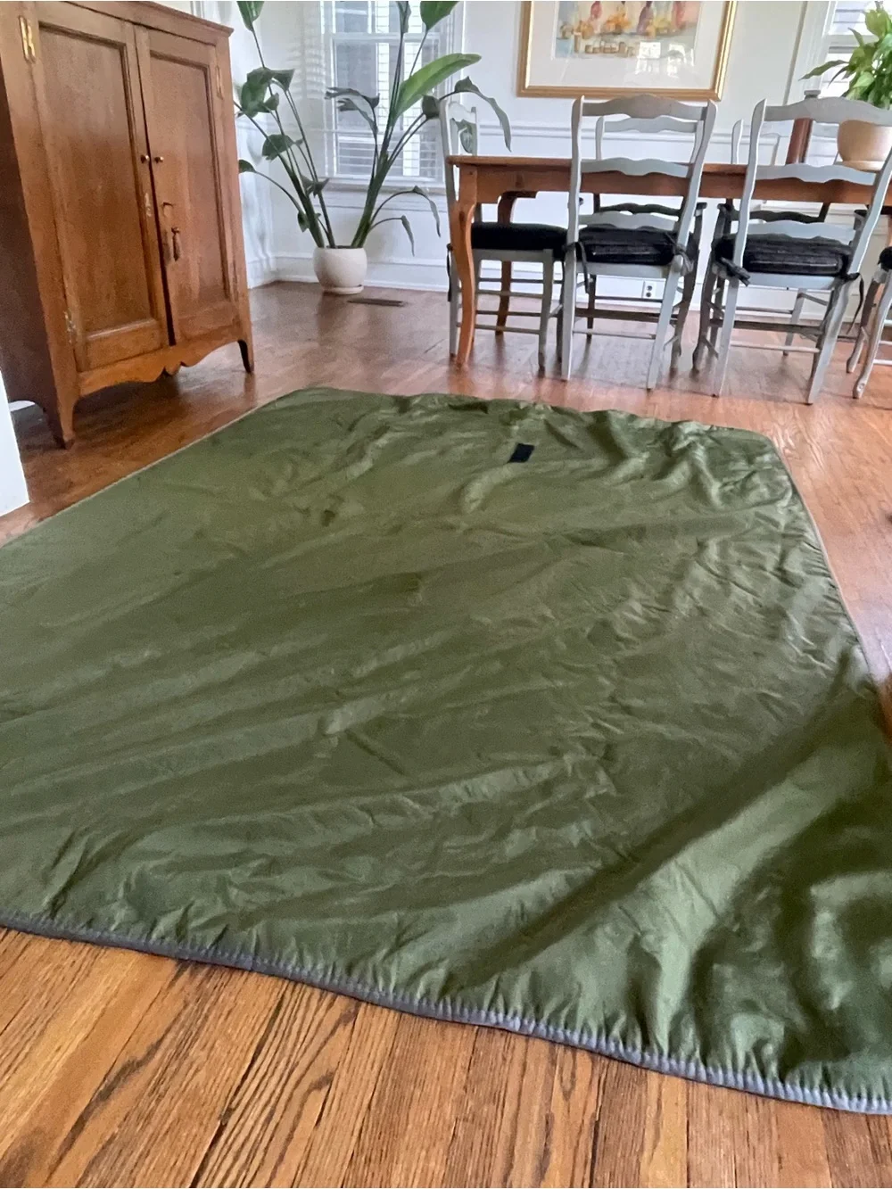 Olive Green Quilted Picnic Blanket